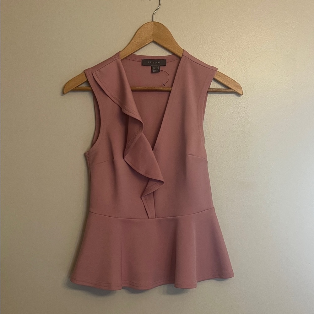 Express Mauve Sleeveless Peplum Blouse